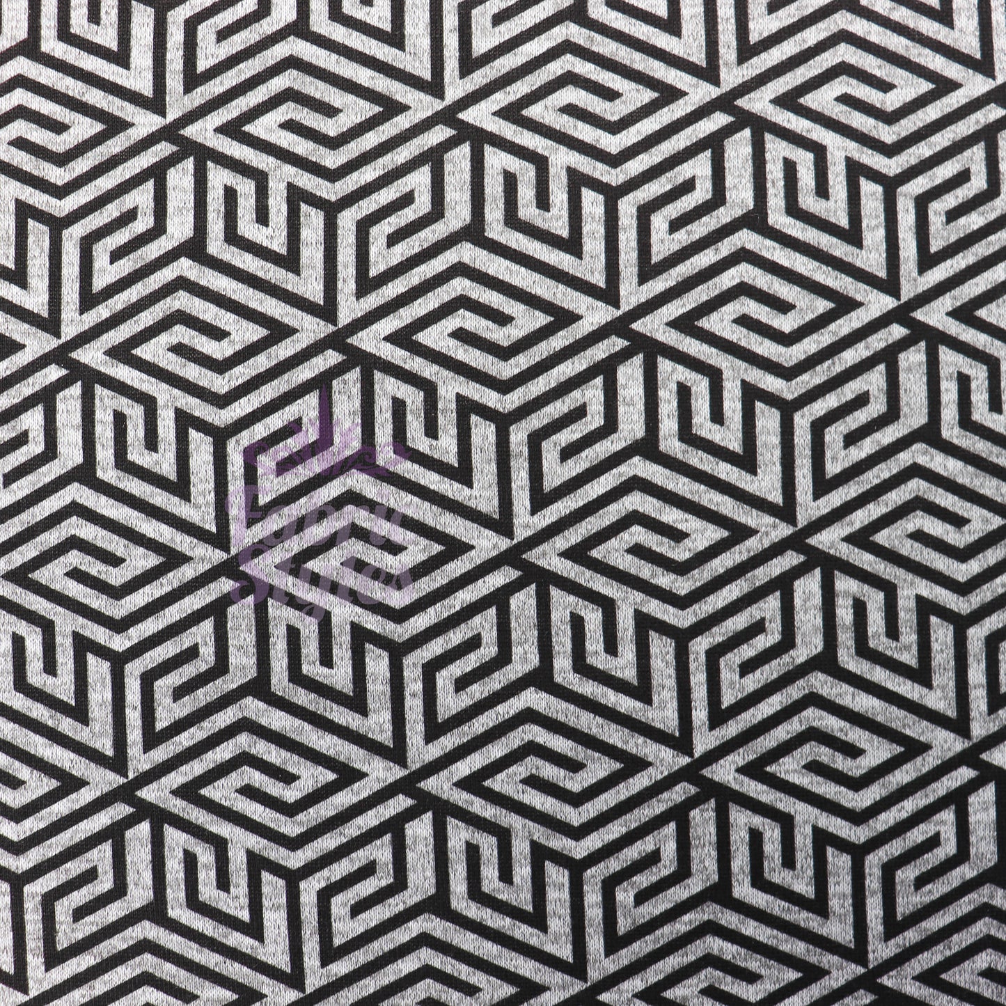 Black Geometric Loungewear Fabric