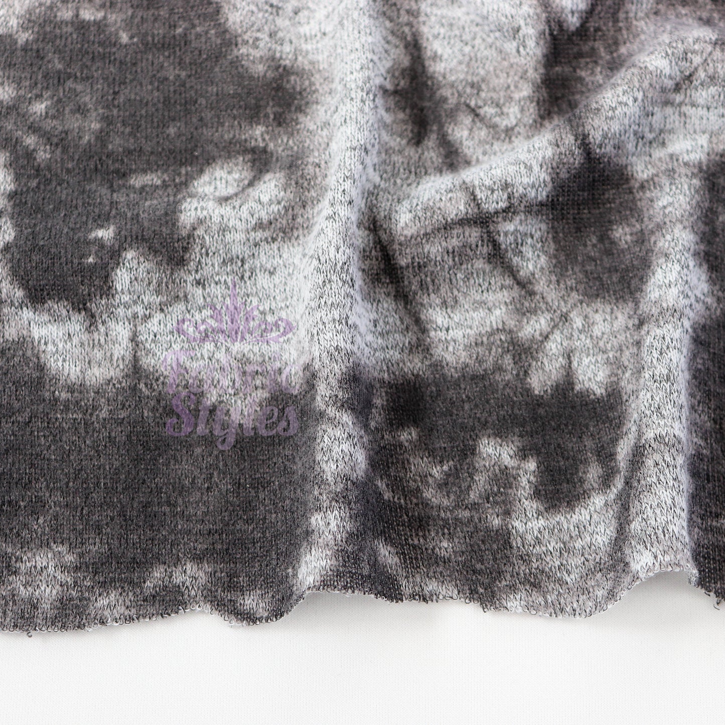 Black Tie Dye Print Loungewear Fabric