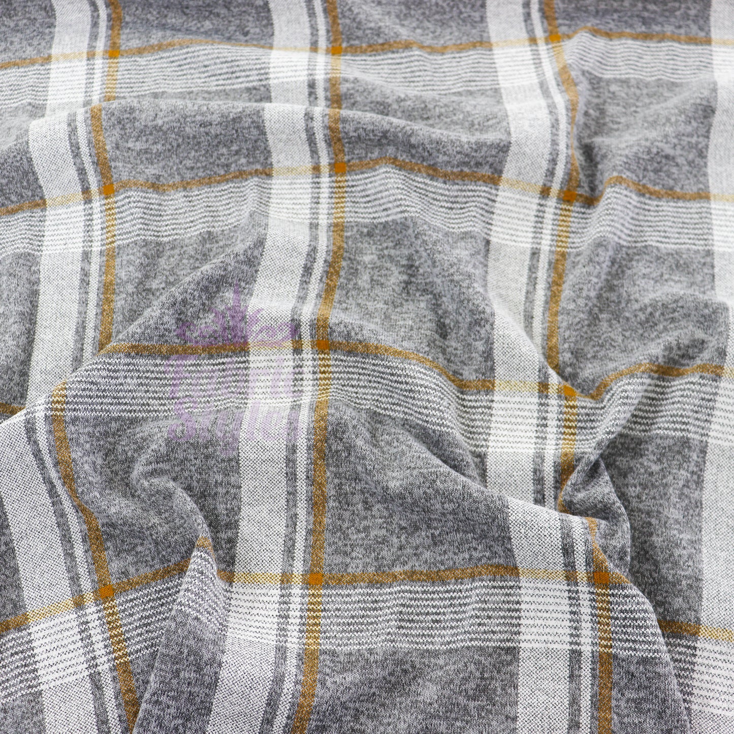 Yellow White Check Loungewear Fabric