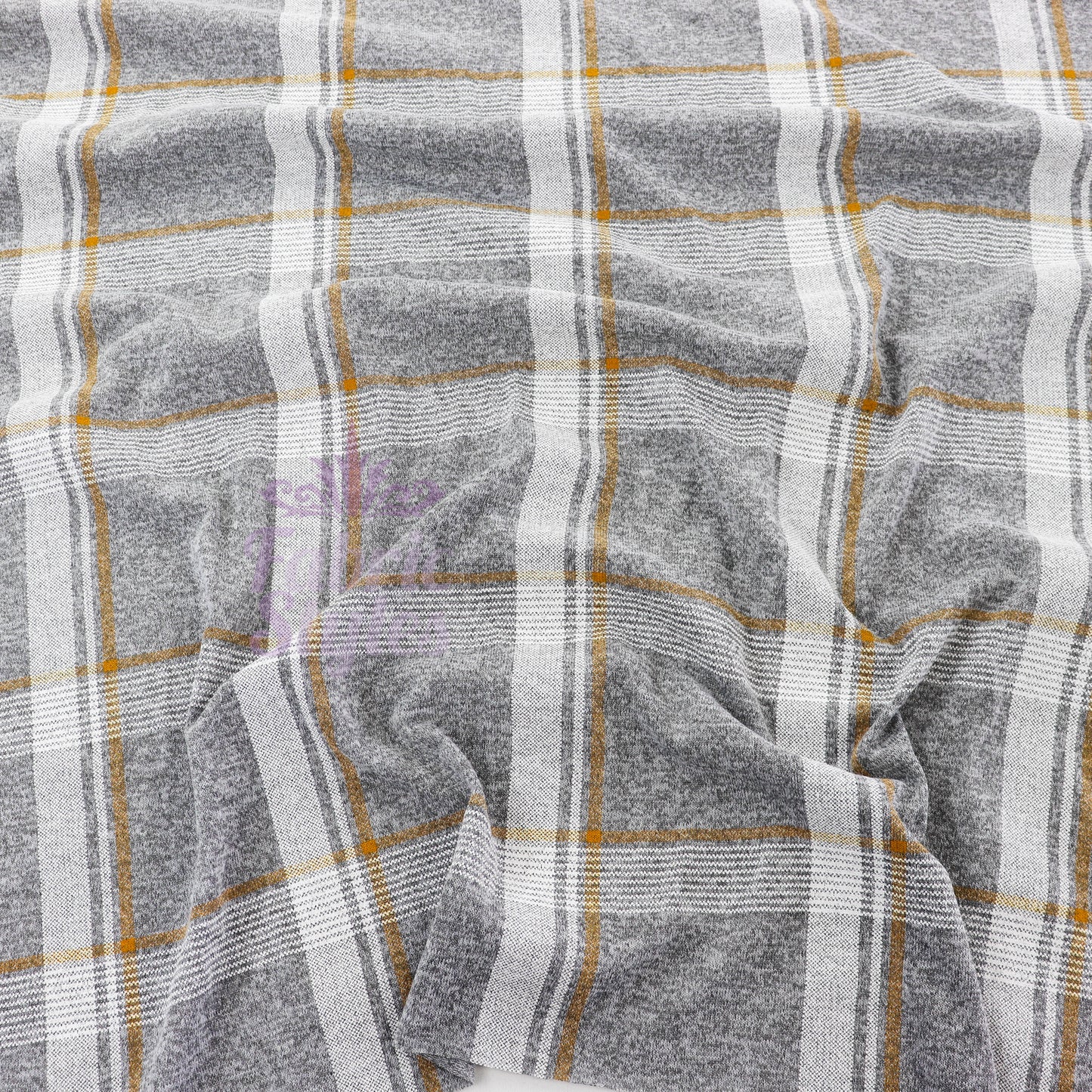 Yellow White Check Loungewear Fabric