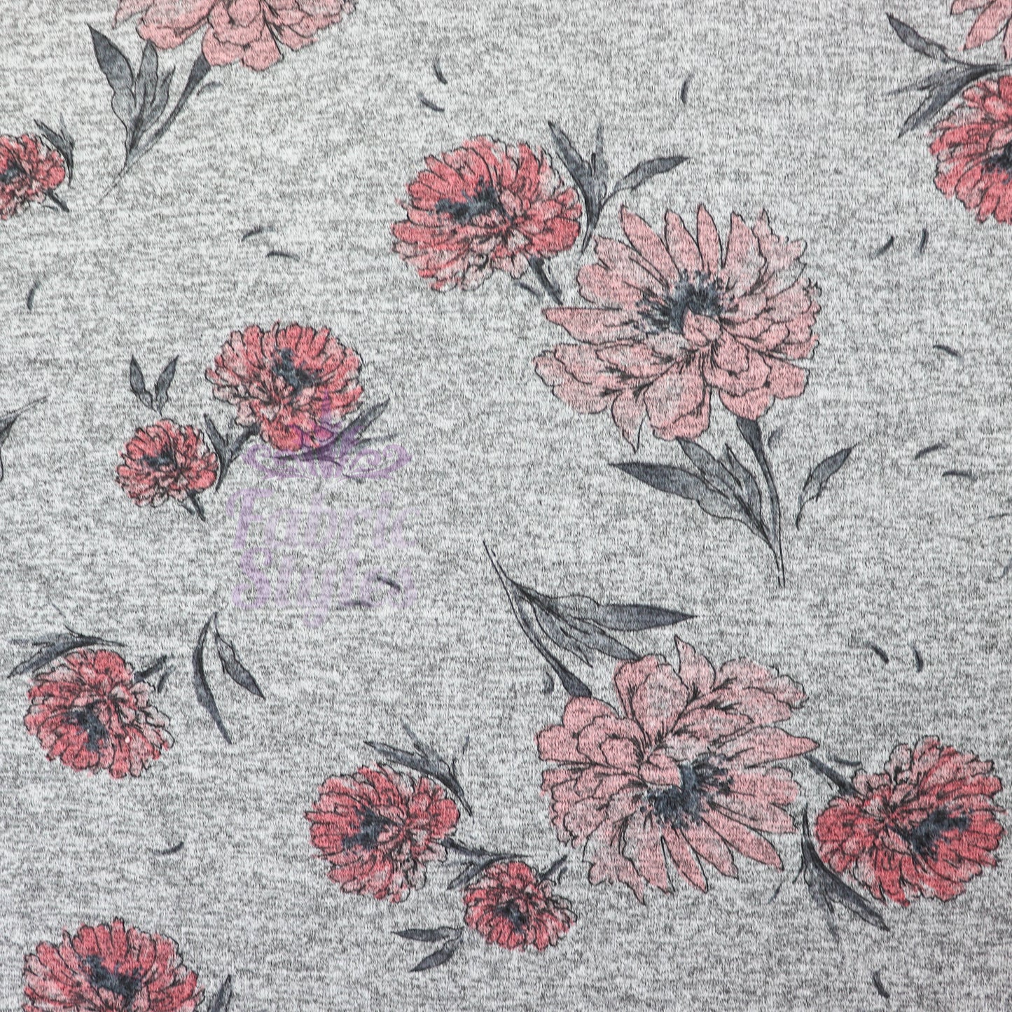 Red Pink Floral Loungewear Fabric
