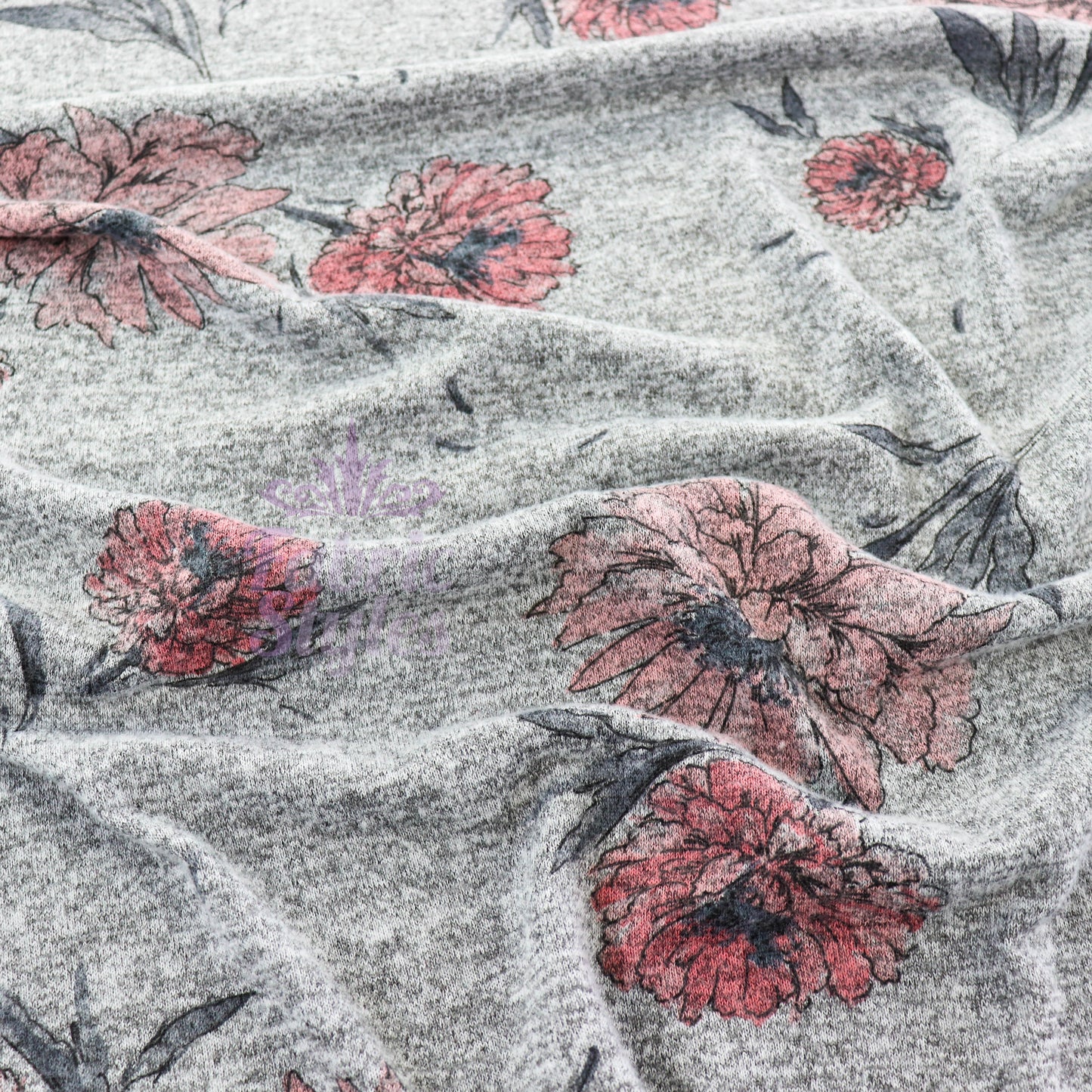 Red Pink Floral Loungewear Fabric