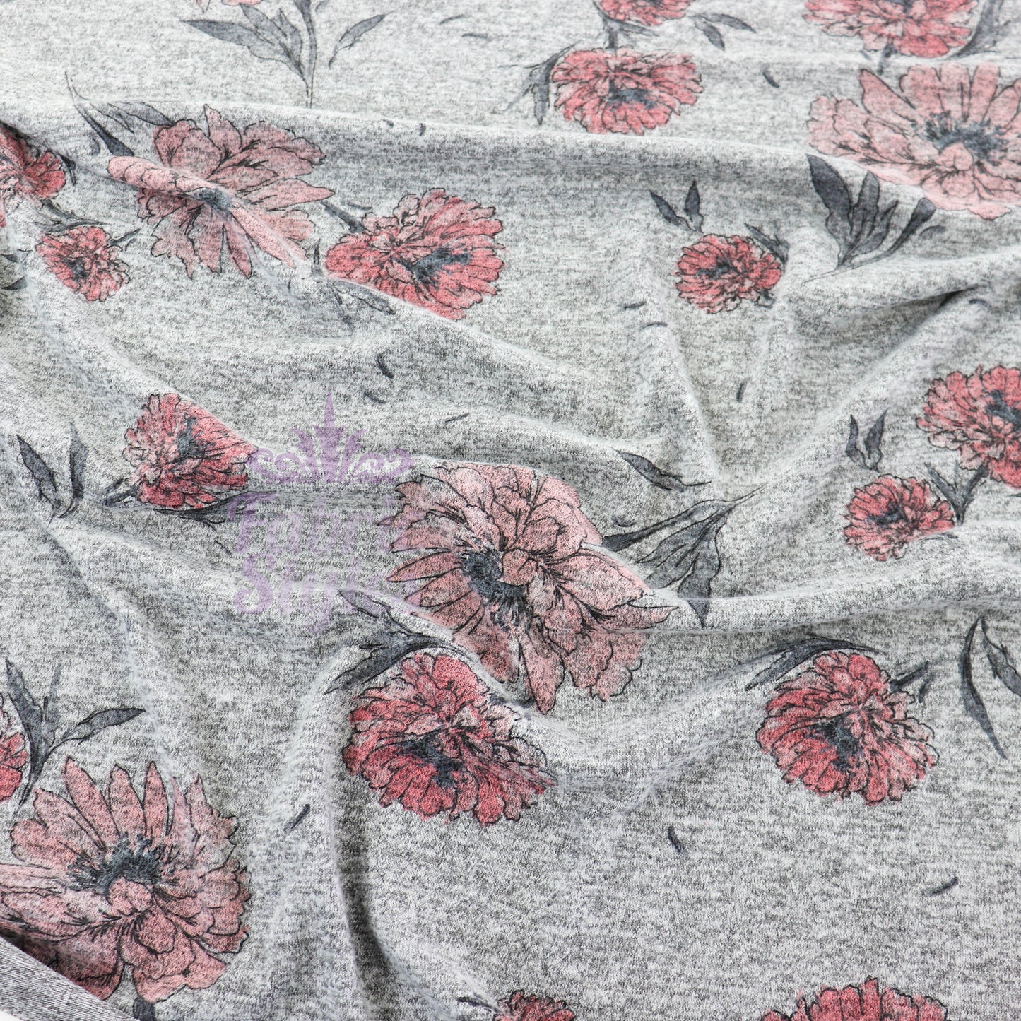 Red Pink Floral Loungewear Fabric