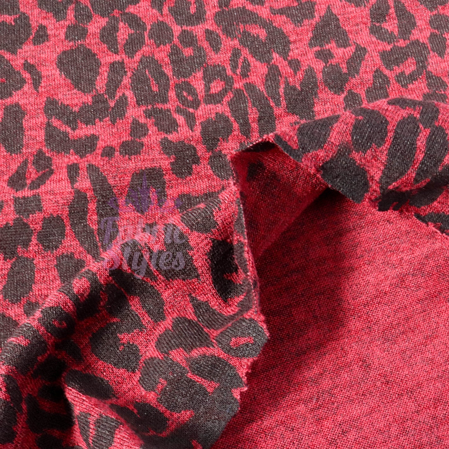 Red Leopard Animal Loungewear Fabric