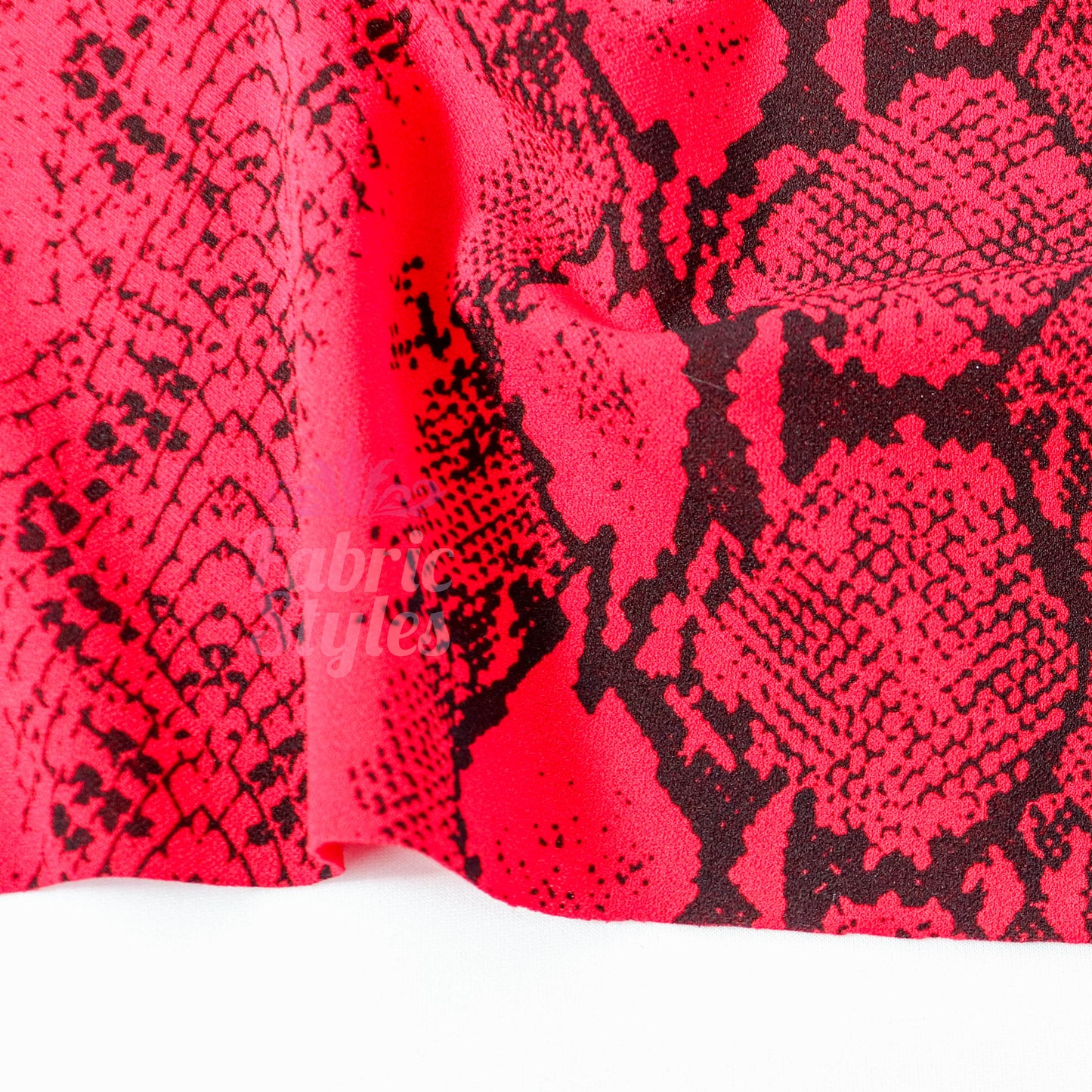 Red Snake Animal Scuba Crepe Fabric