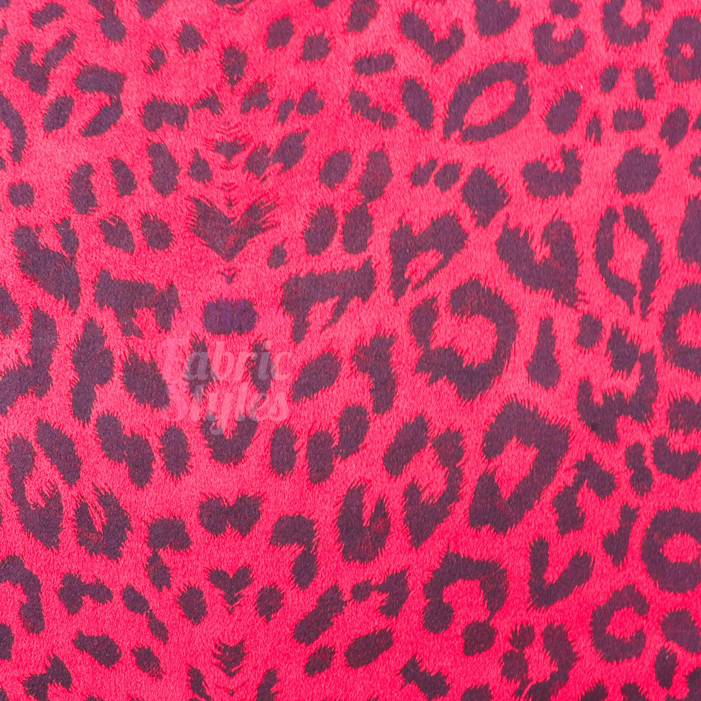 Red Leopard Animal Scuba Suede Fabric