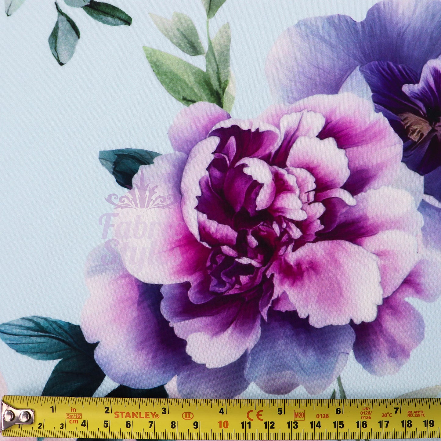 Blue Floral Scuba Fabric