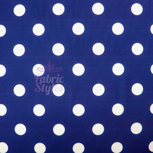 Navy Polka Dot Scuba Fabric