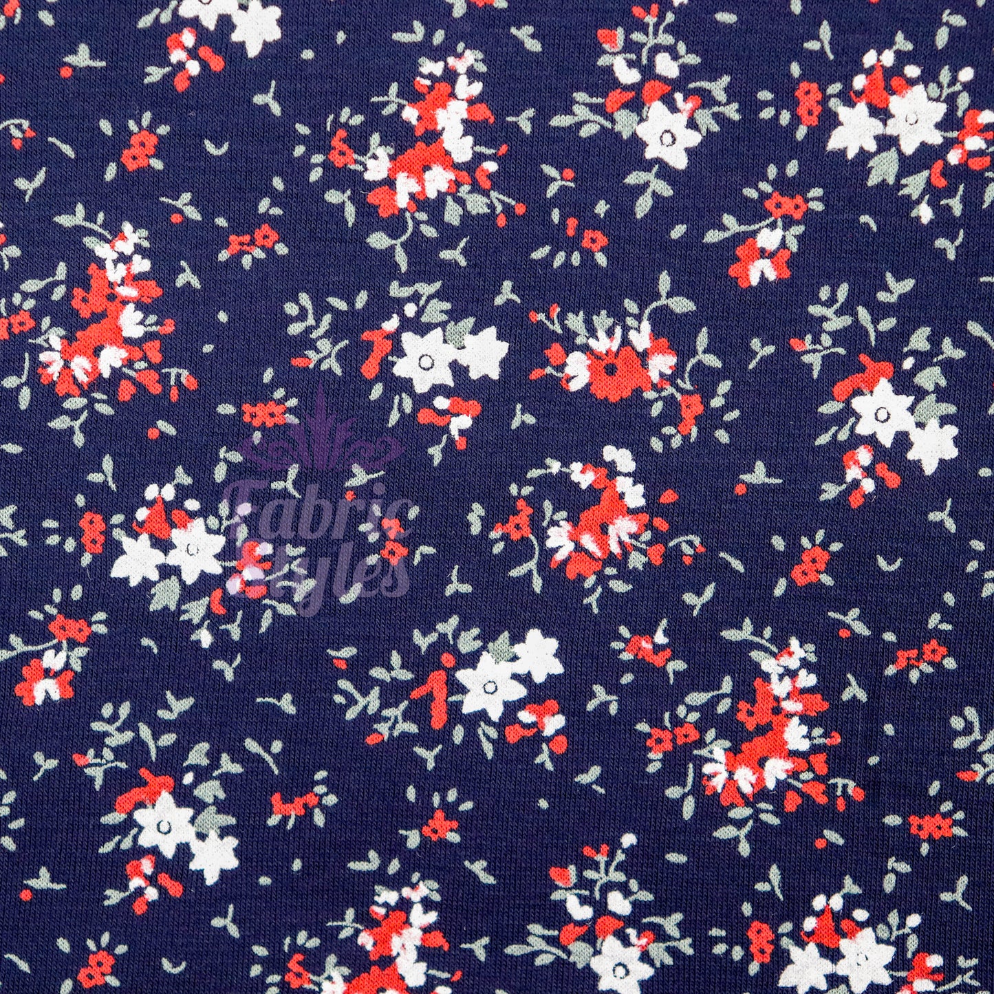 Red Ditsy Floral Viscose Elastane Fabric