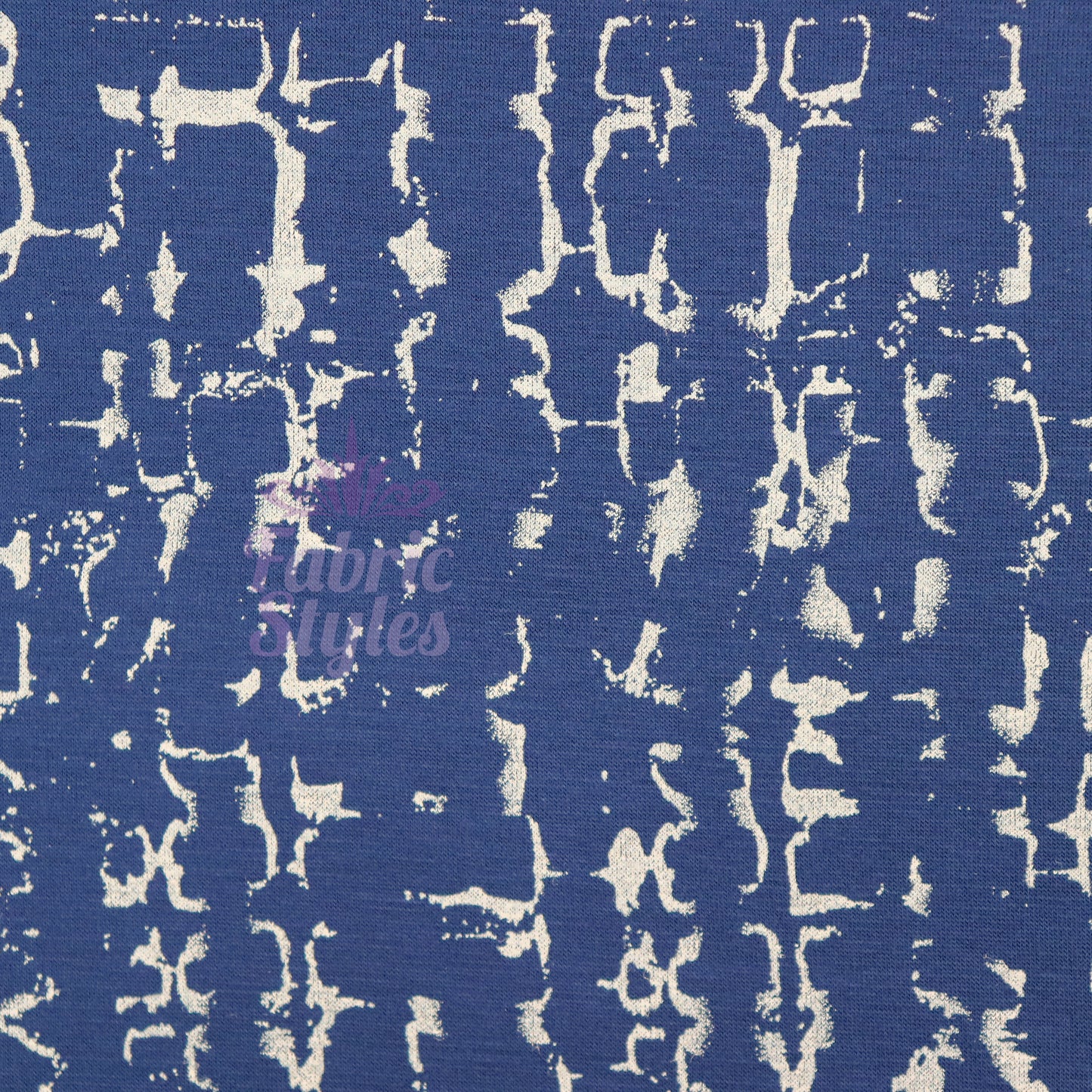 Navy Melange Tie Dye Viscose Elastane Fabric