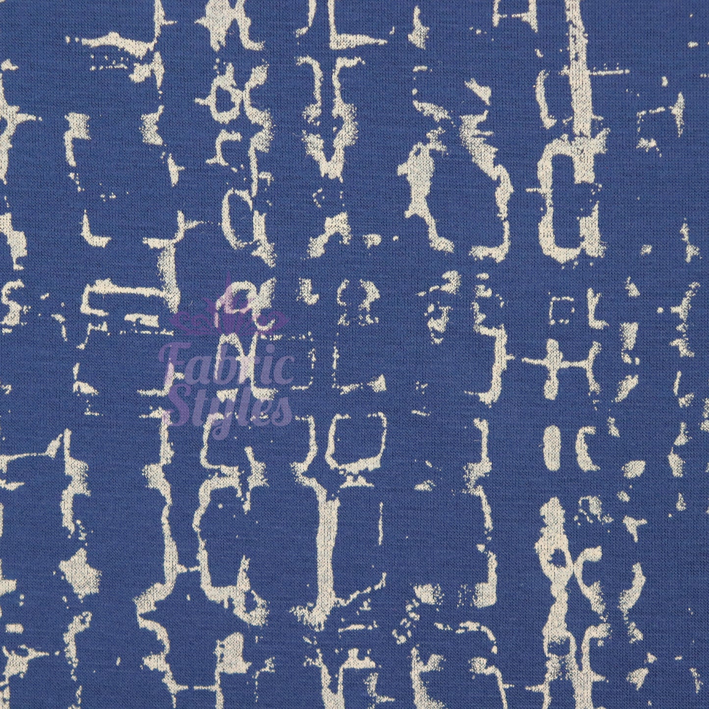 Navy Melange Tie Dye Viscose Elastane Fabric