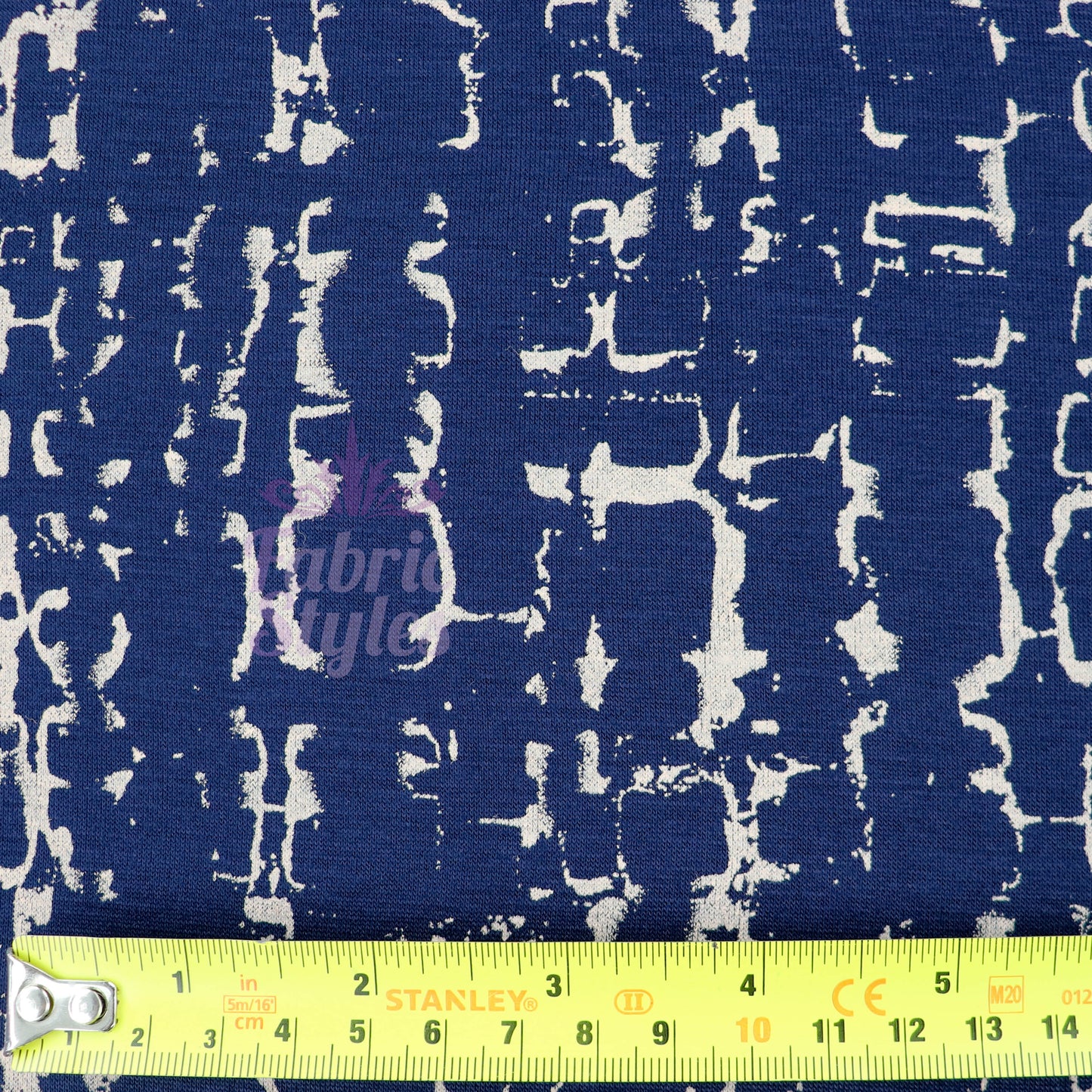 Navy Melange Tie Dye Viscose Elastane Fabric