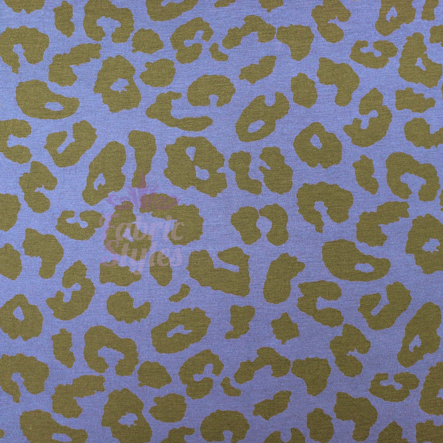 Navy Leopard Black Animal Spots Viscose Elastane Fabric