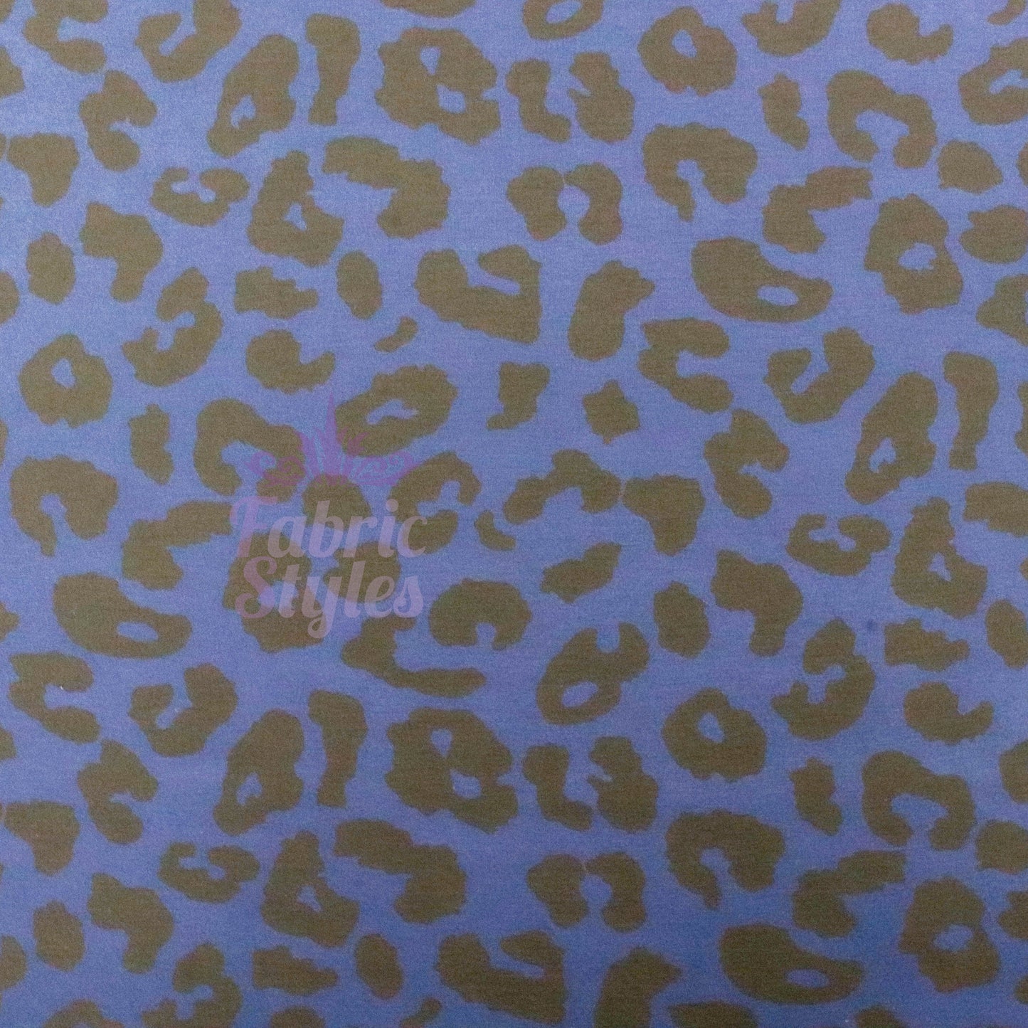 Navy Leopard Black Animal Spots Viscose Elastane Fabric