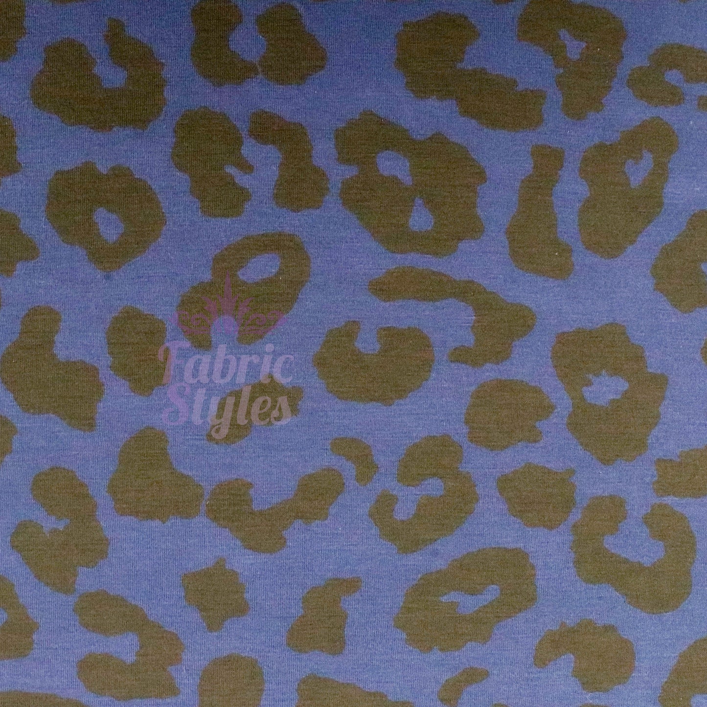 Navy Leopard Black Animal Spots Viscose Elastane Fabric