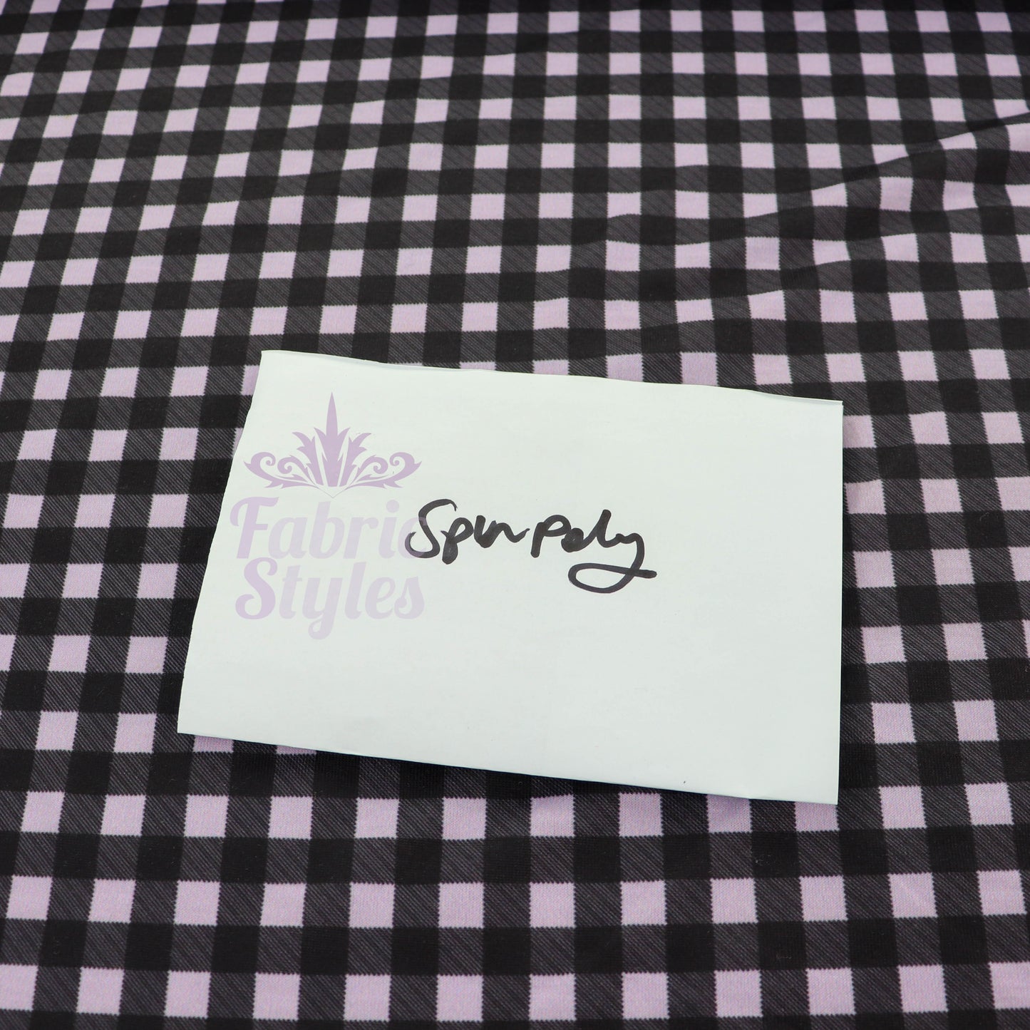 Lilac Gingham Spun Polyester Fabric