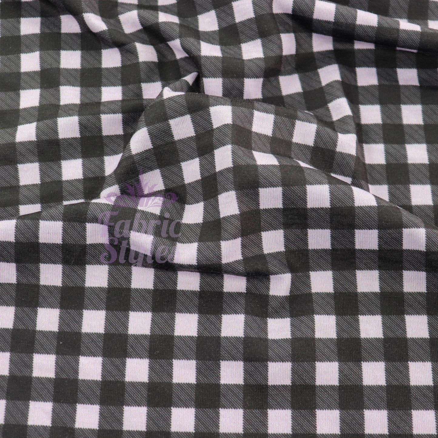 Lilac Gingham Spun Polyester Fabric