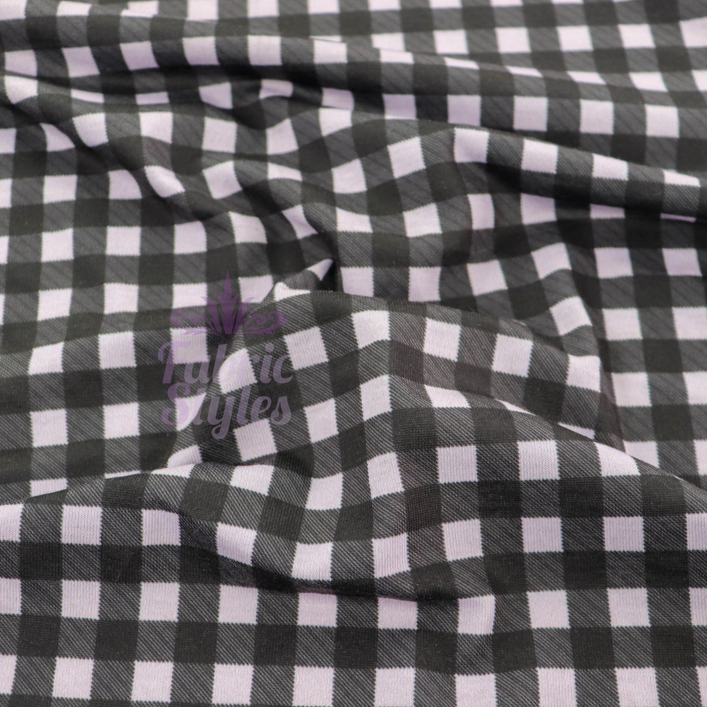 Lilac Gingham Spun Polyester Fabric