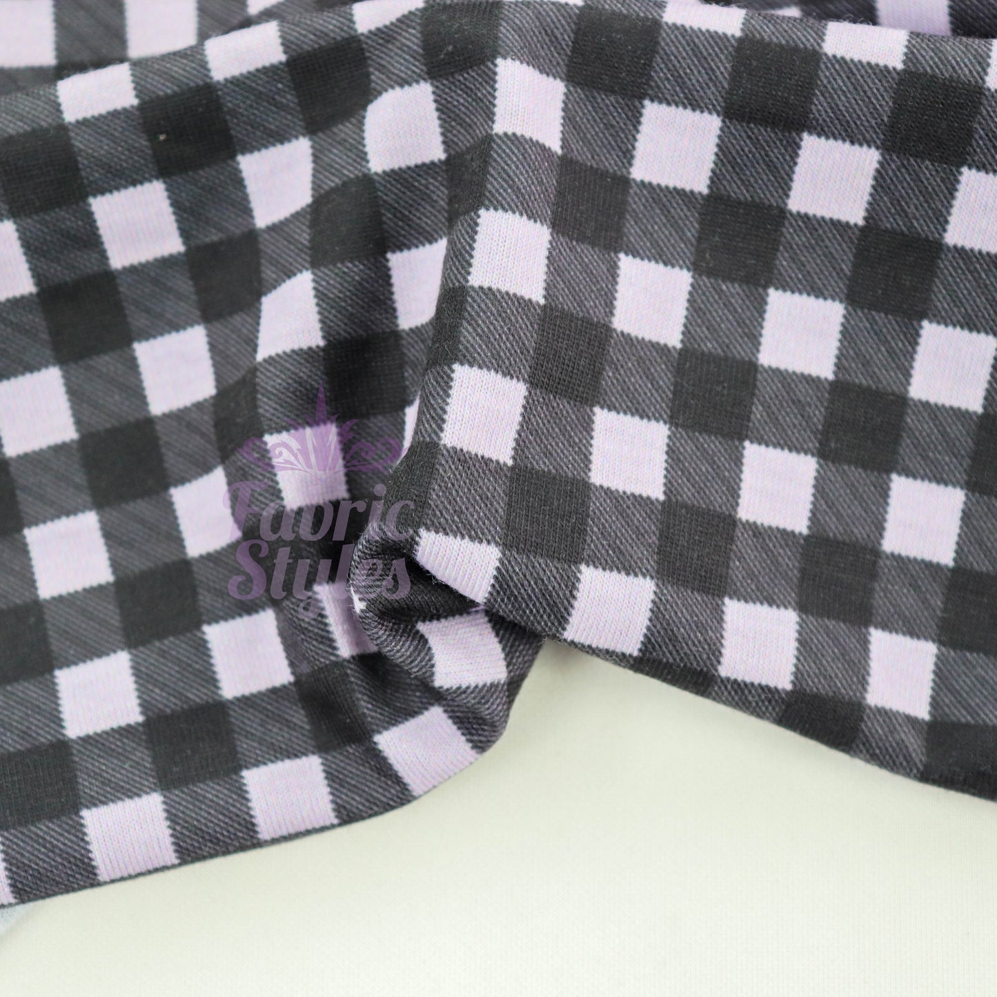 Lilac Gingham Spun Polyester Fabric