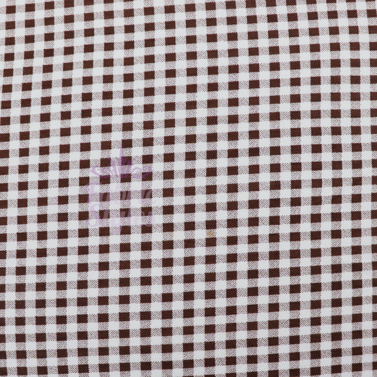 Dark Brown Gingham Check Viscose Elastane Fabric