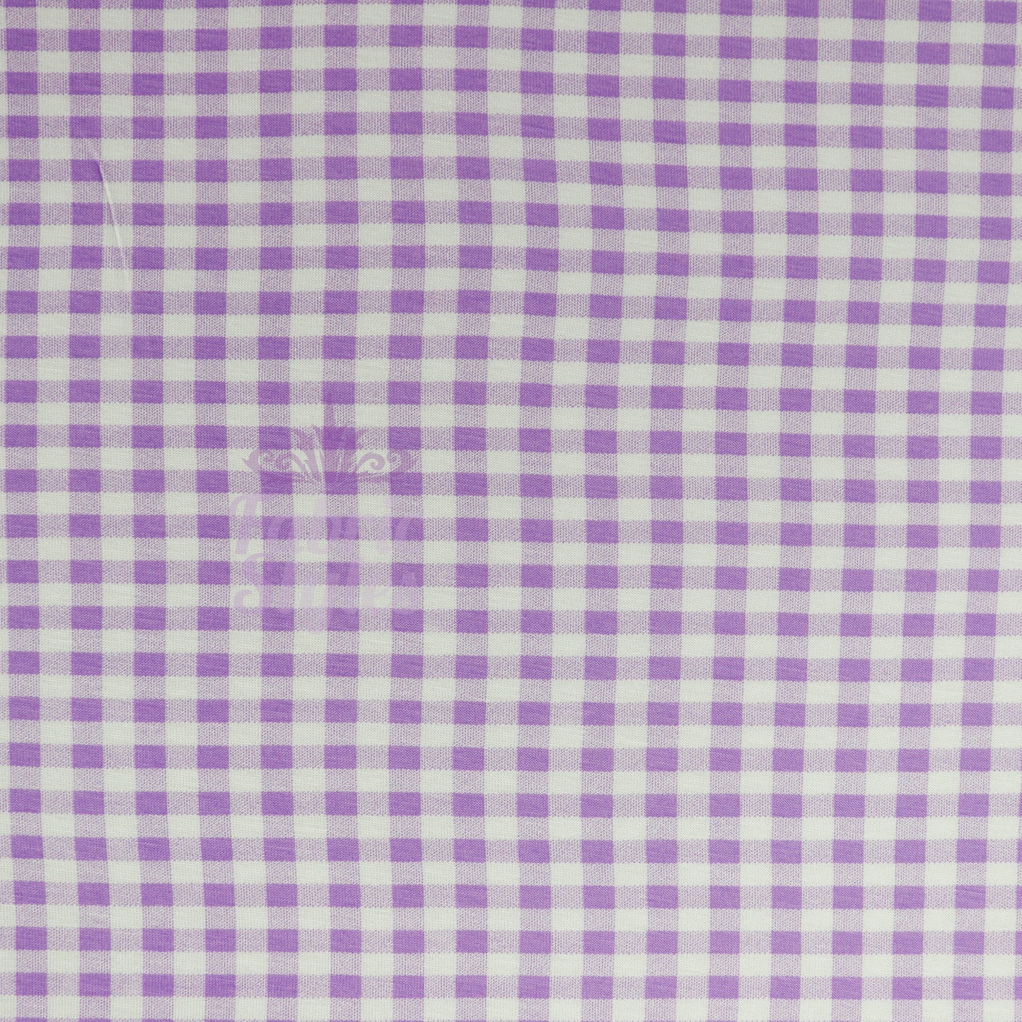Lilac Gingham Check Viscose Elastane Fabric