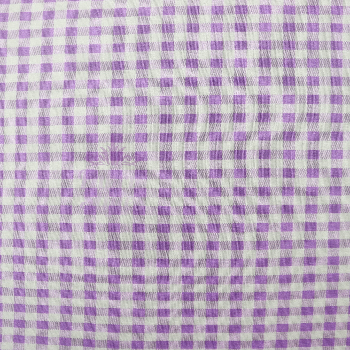 Lilac Gingham Check Viscose Elastane Fabric