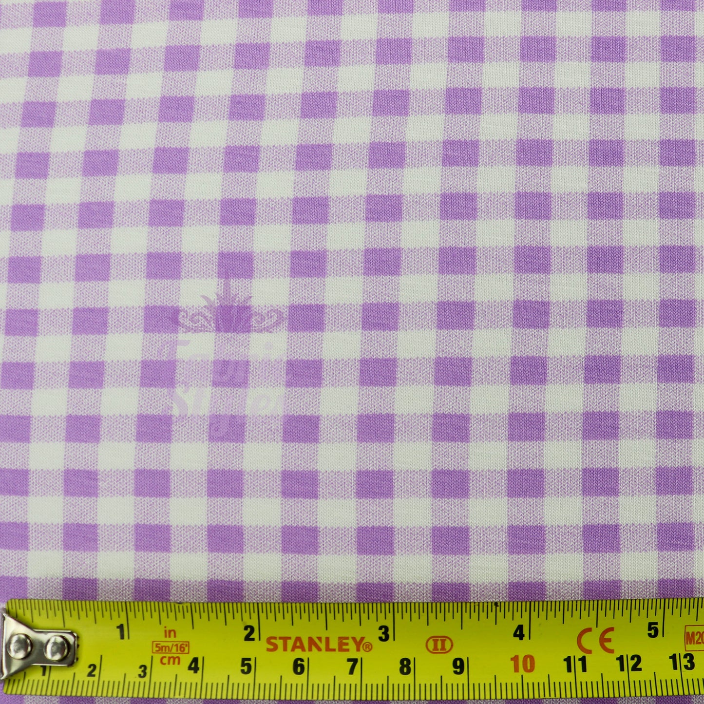 Lilac Gingham Check Viscose Elastane Fabric