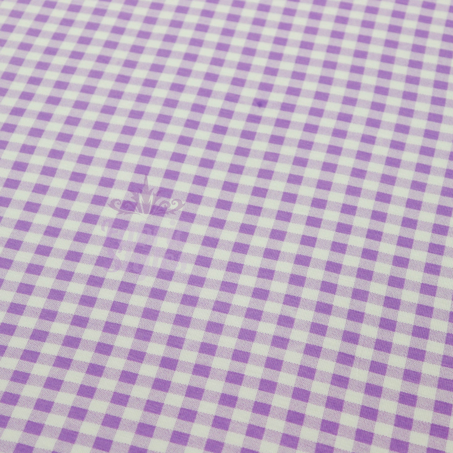 Lilac Gingham Check Viscose Elastane Fabric
