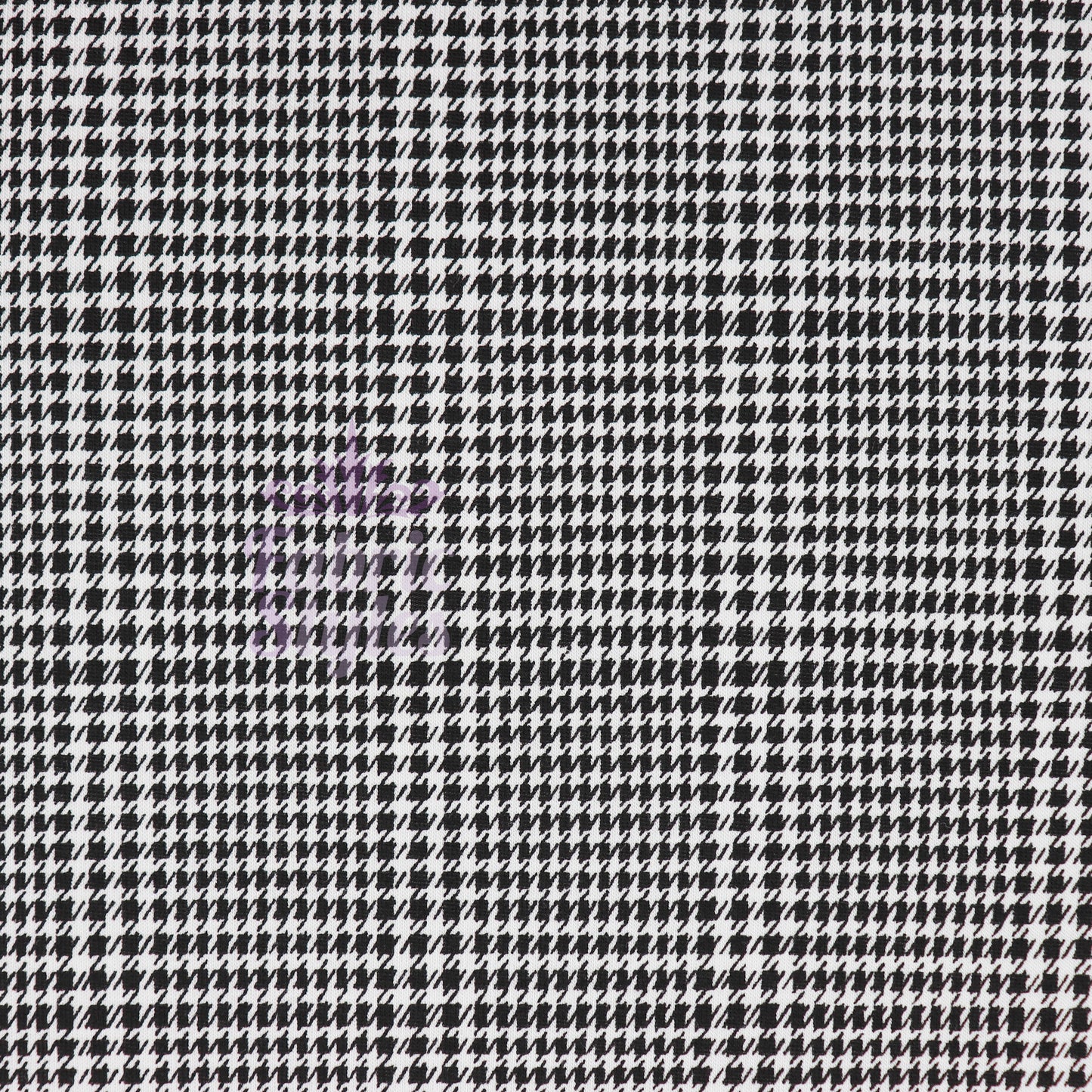 Black Dogtooth Plaid Viscose Elastane Fabric
