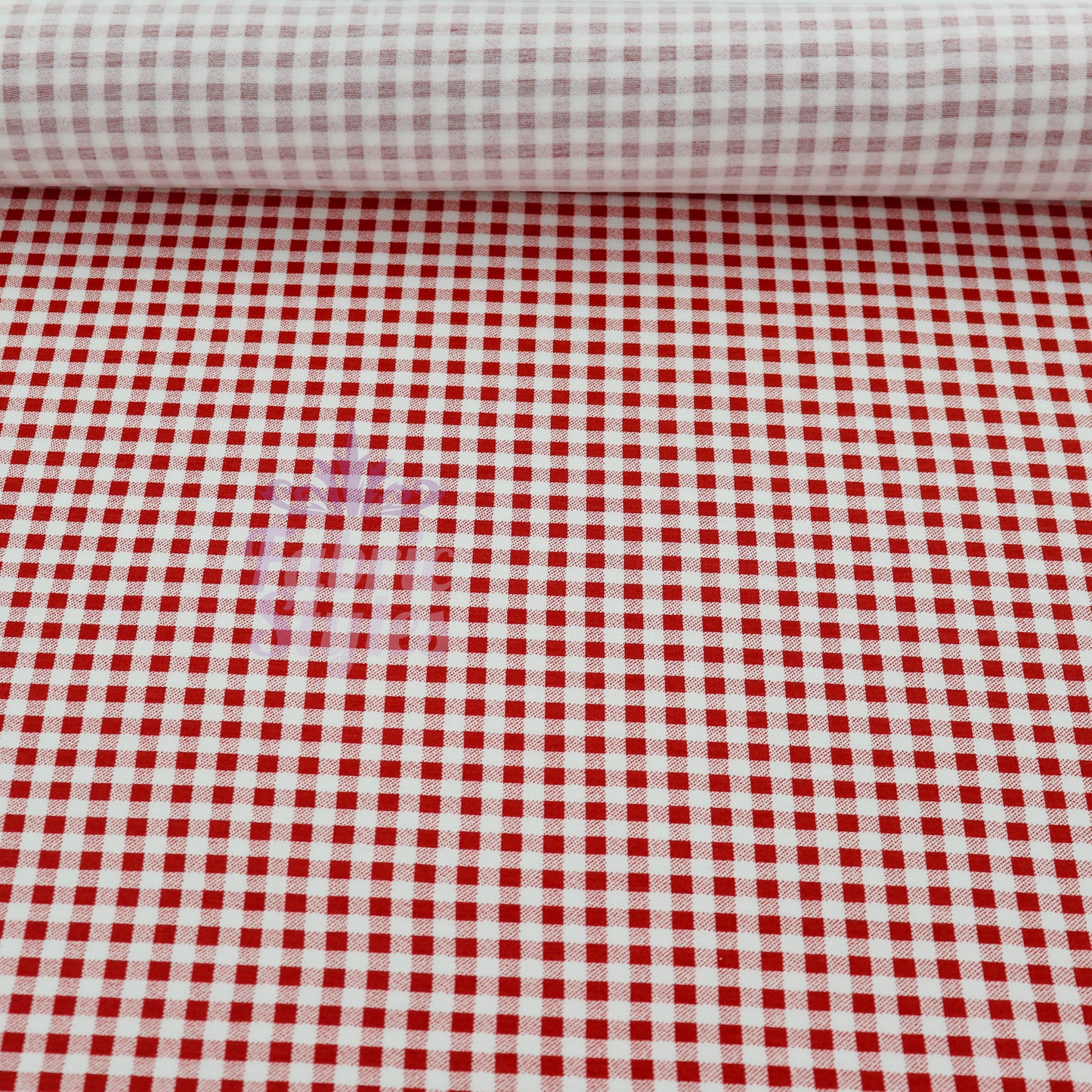 Burnt Orange Gingham Check Viscose Elastane Fabric