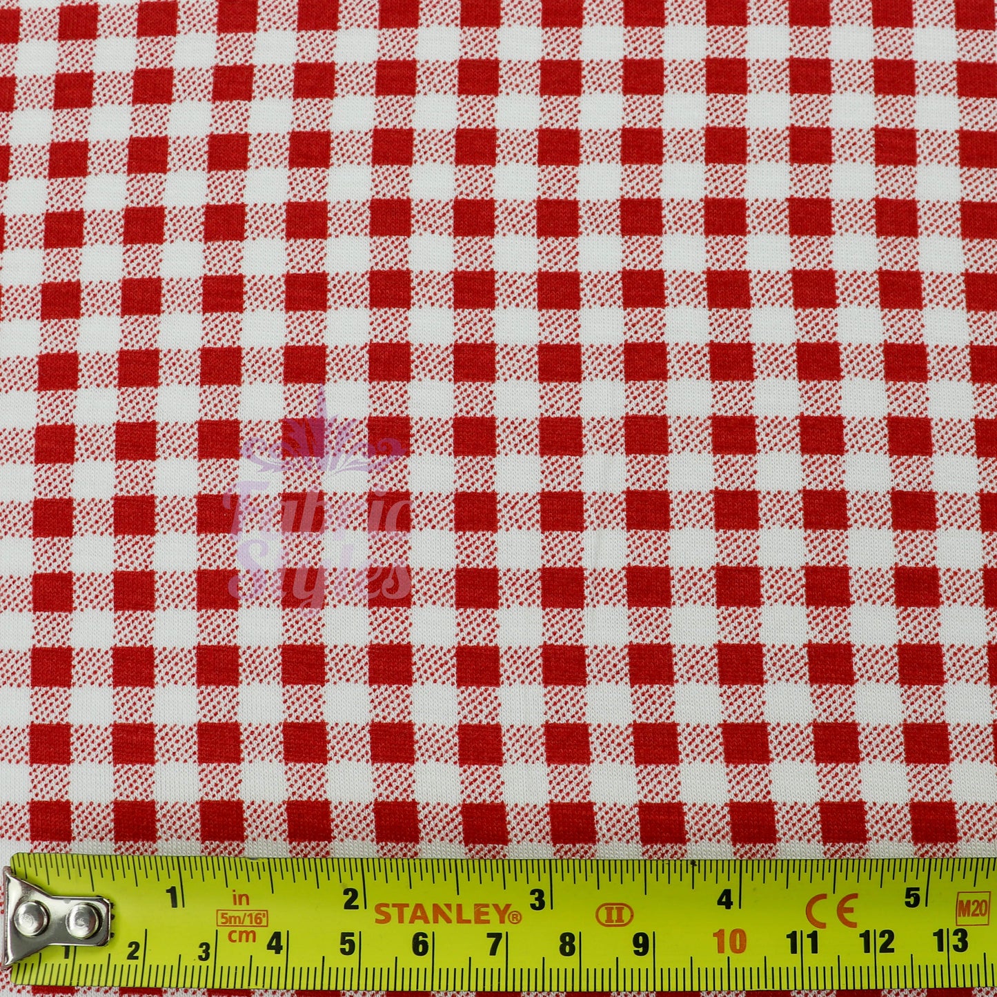 Burnt Orange Gingham Check Viscose Elastane Fabric