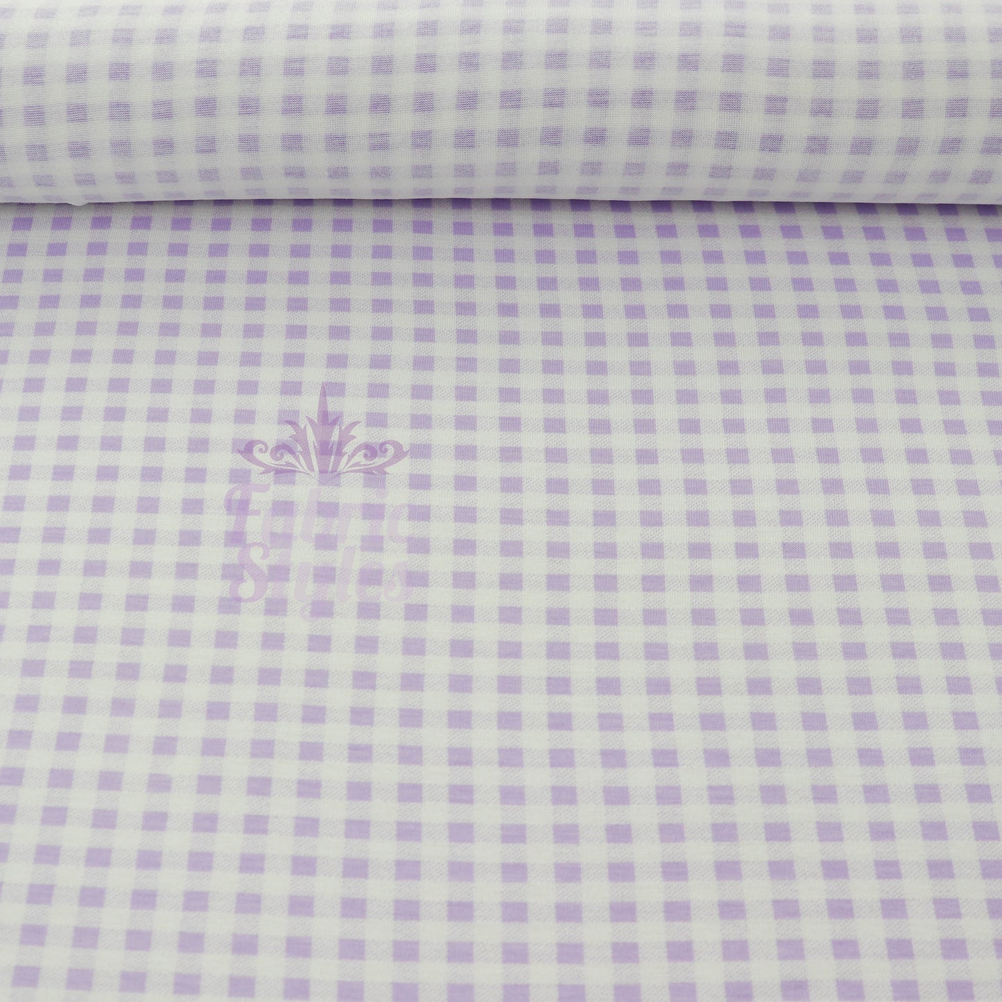 Lilac Gingham Check Viscose Elastane Fabric