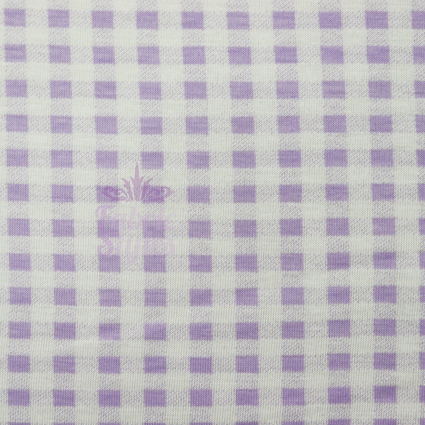 Lilac Gingham Check Viscose Elastane Fabric