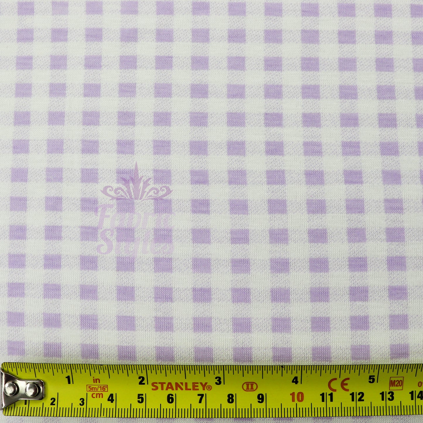 Lilac Gingham Check Viscose Elastane Fabric