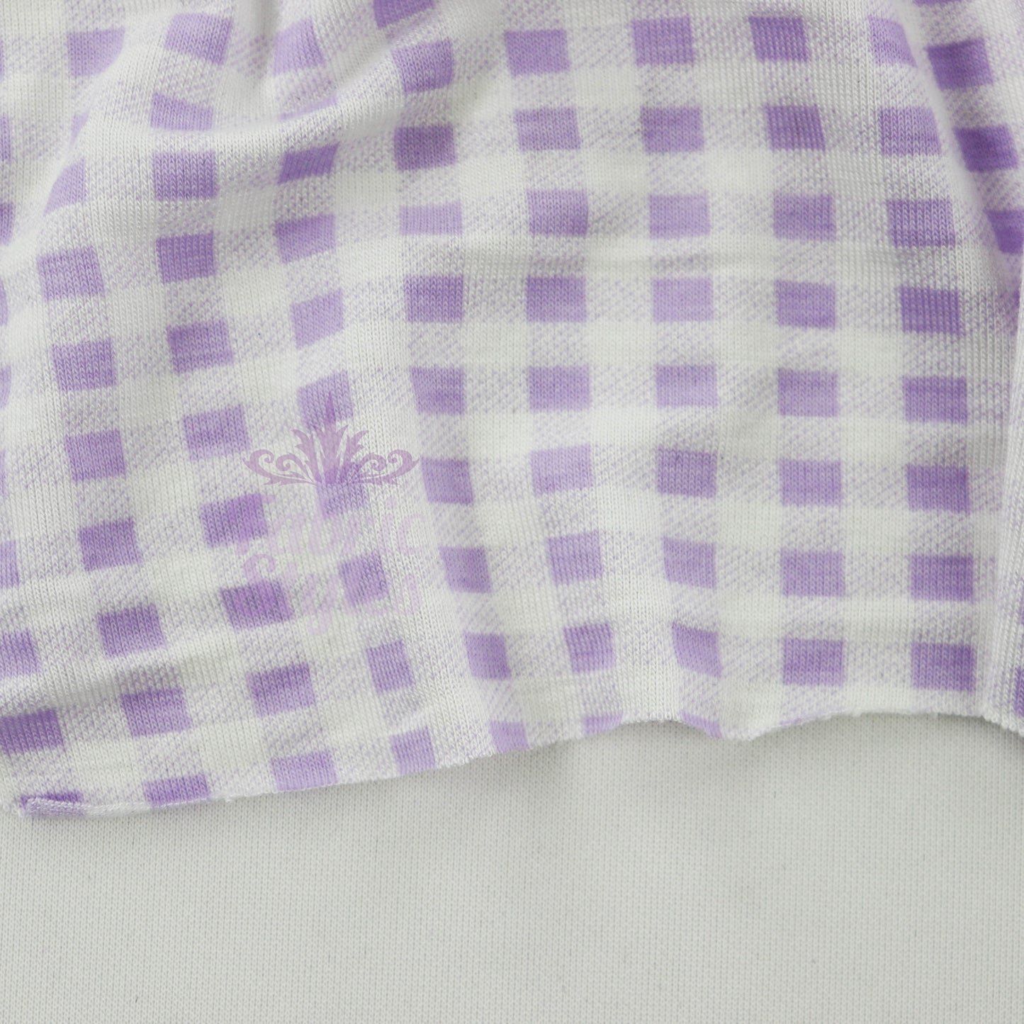 Lilac Gingham Check Viscose Elastane Fabric