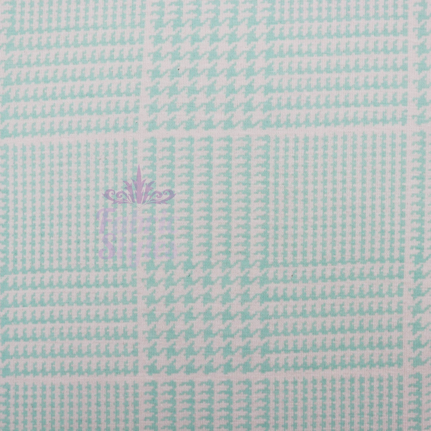 Mint Green Dogtooth Viscose Elastane Fabric