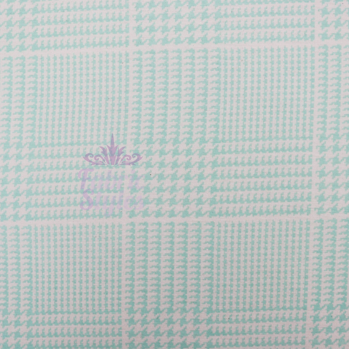 Mint Green Dogtooth Viscose Elastane Fabric