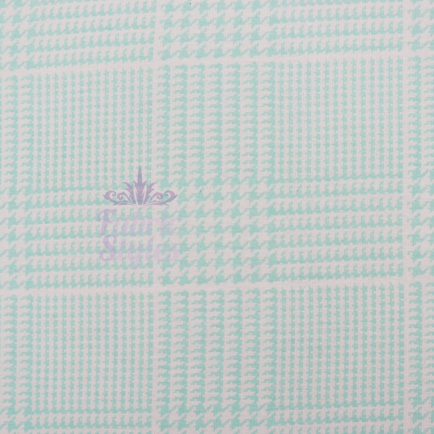 Mint Green Dogtooth Viscose Elastane Fabric
