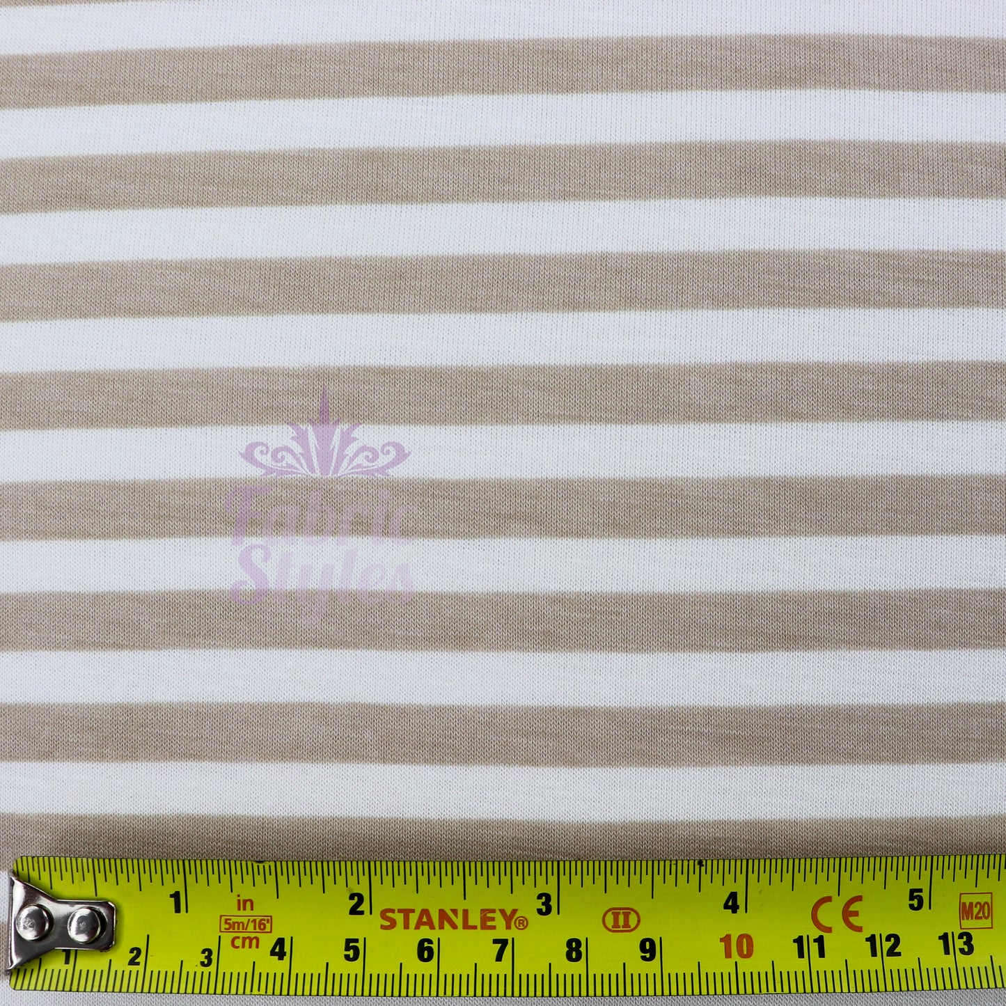 Taupe Stripe Viscose Elastane Fabric