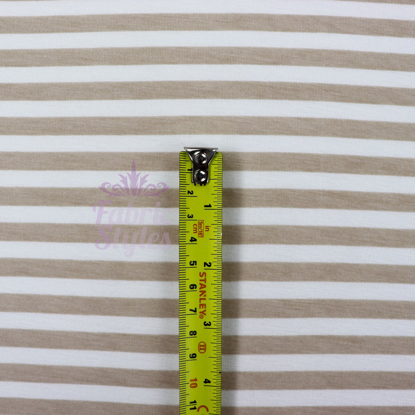 Taupe Stripe Viscose Elastane Fabric