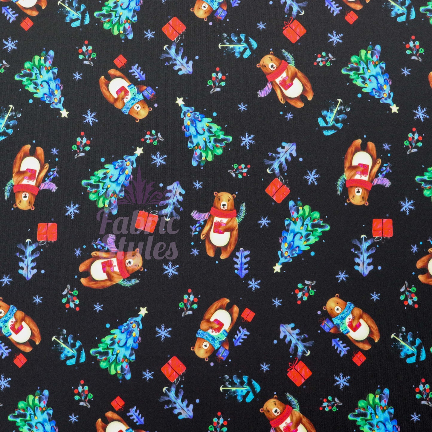 Watercolour Christmas Fabric