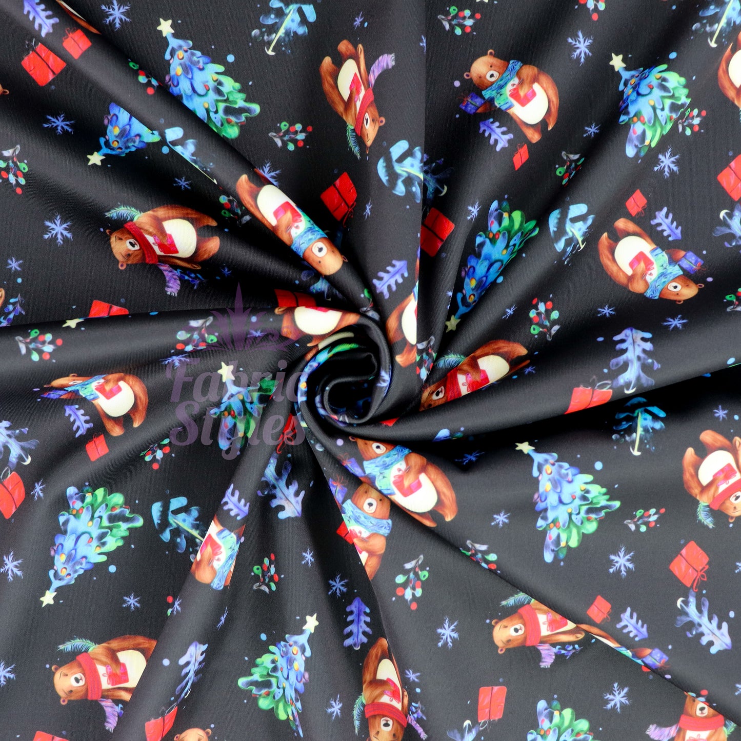 Watercolour Christmas Fabric