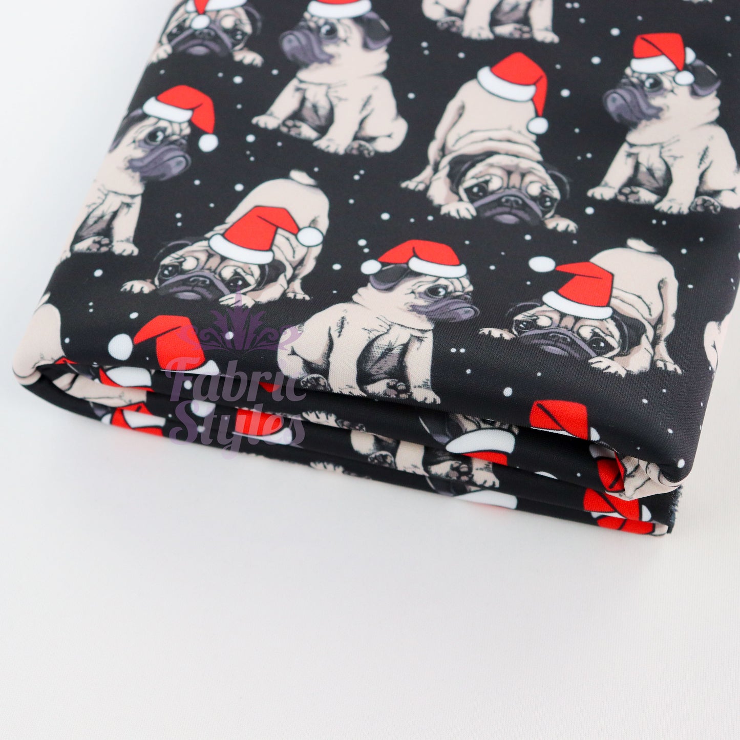 Christmas Pug Fabric