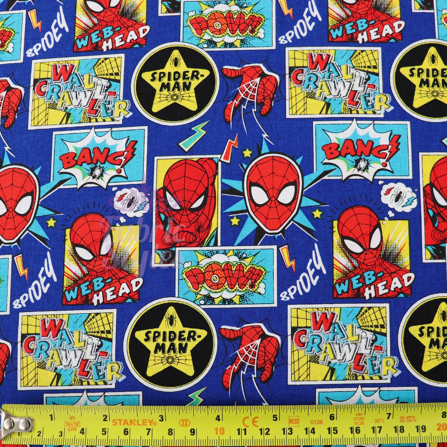 Blue Spider-Man Cotton Fabric