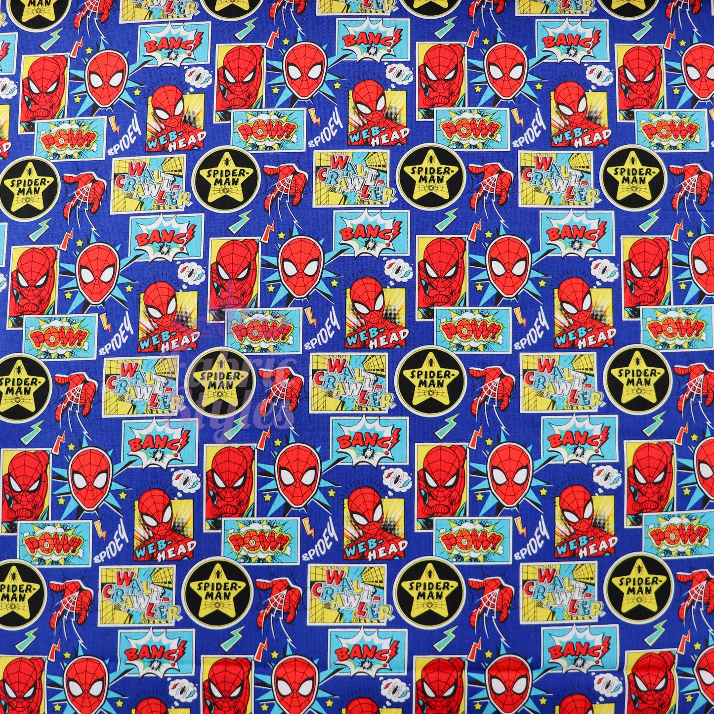 Blue Spider-Man Cotton Fabric