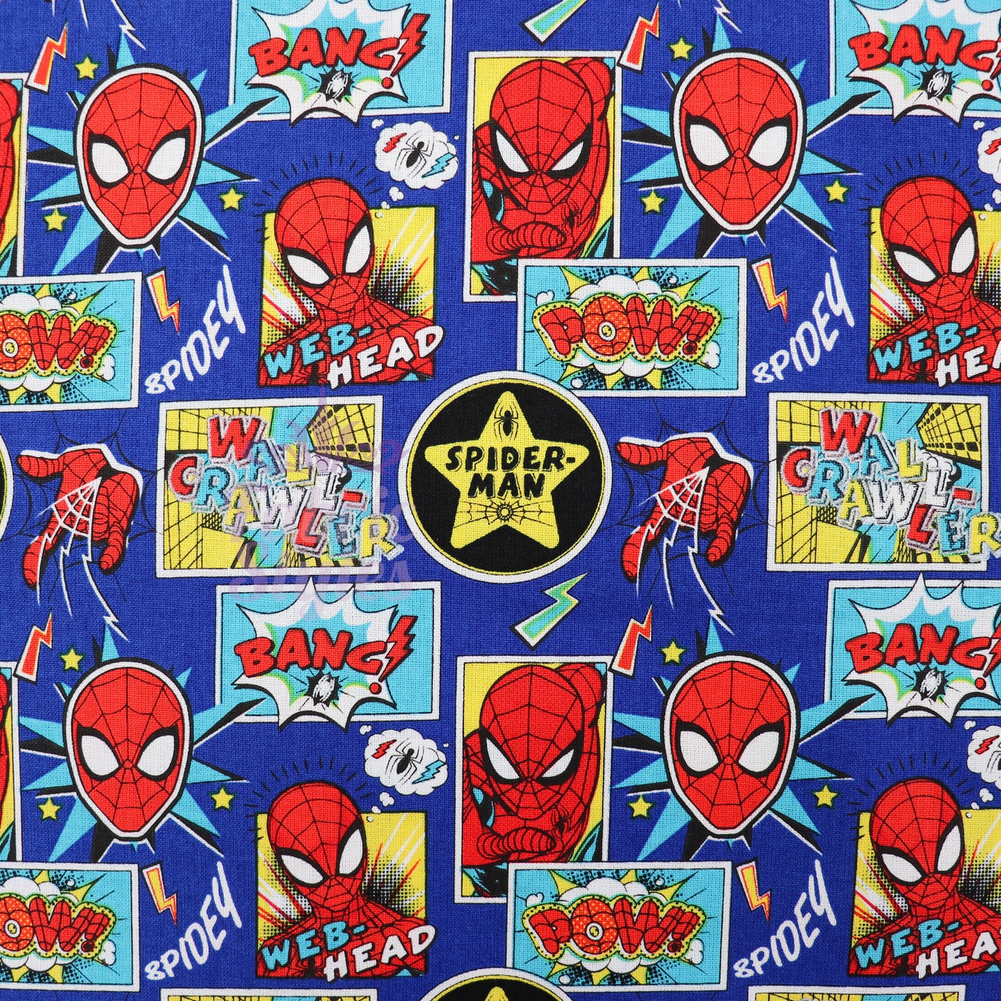 Blue Spider-Man Cotton Fabric