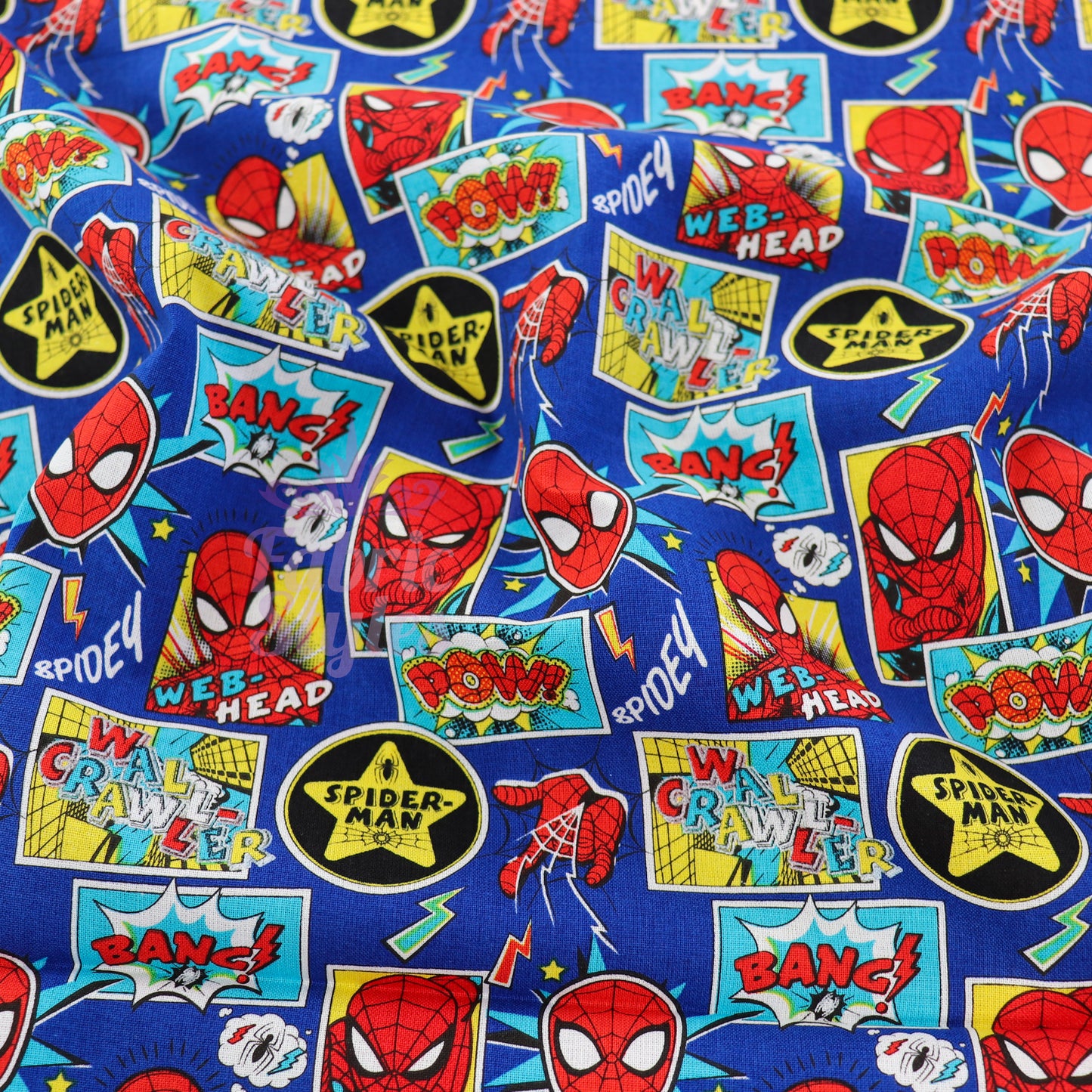 Blue Spider-Man Cotton Fabric