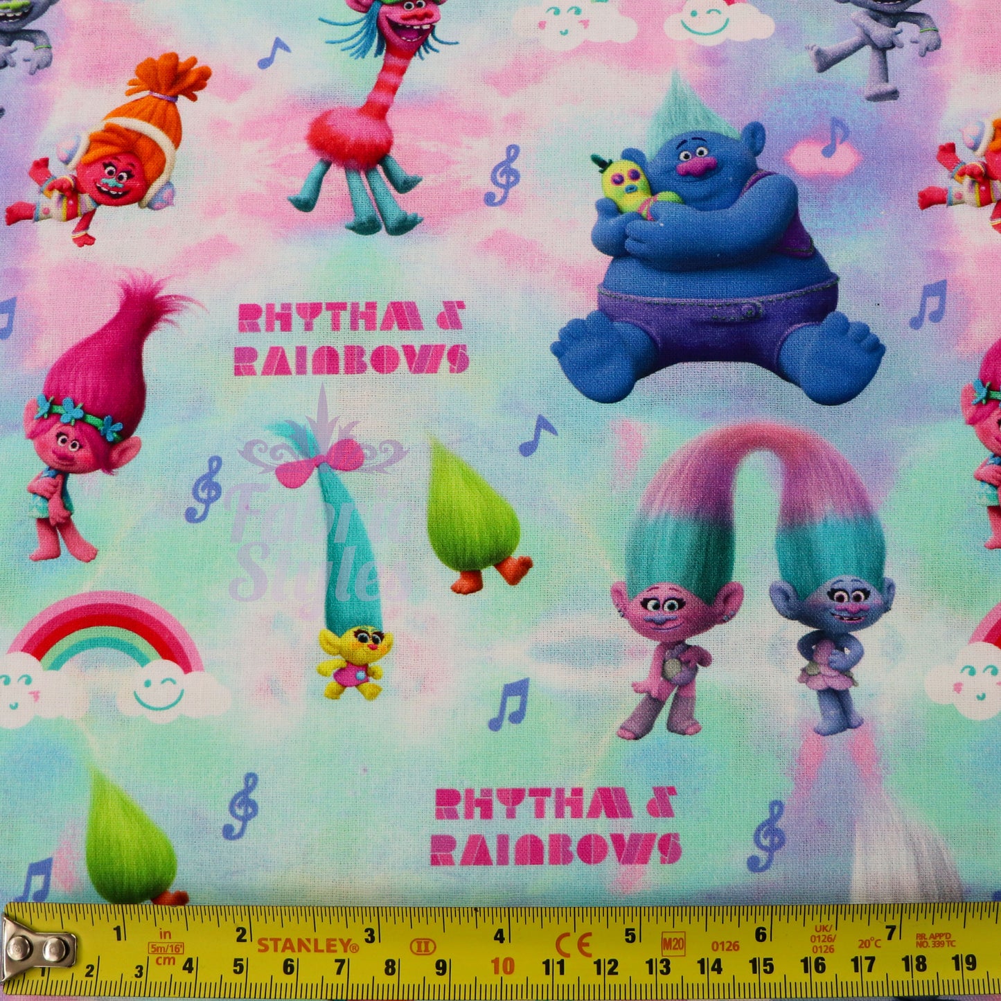 Rainbow Trolls Cotton Fabric