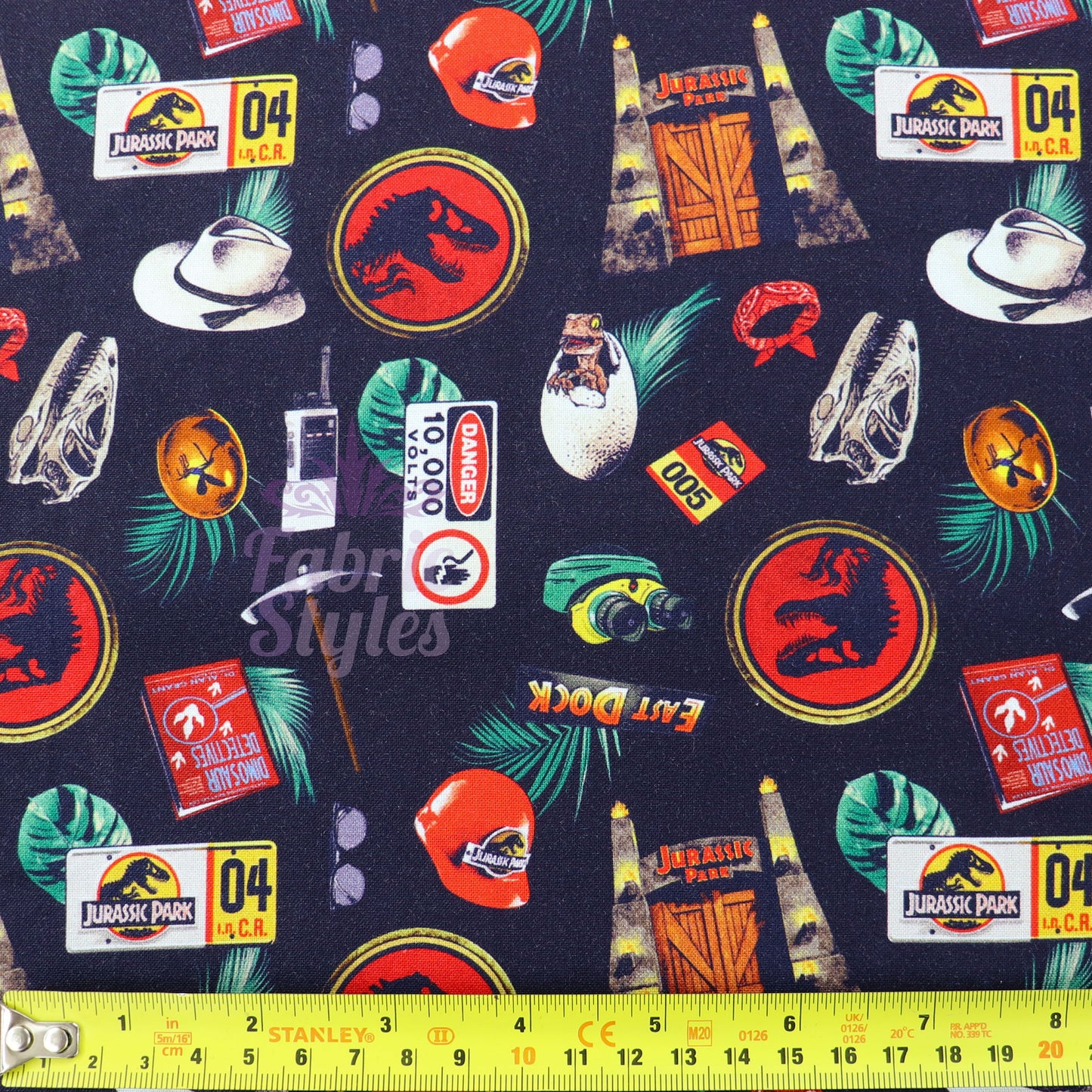 Jurassic Park Icons Cotton Fabric