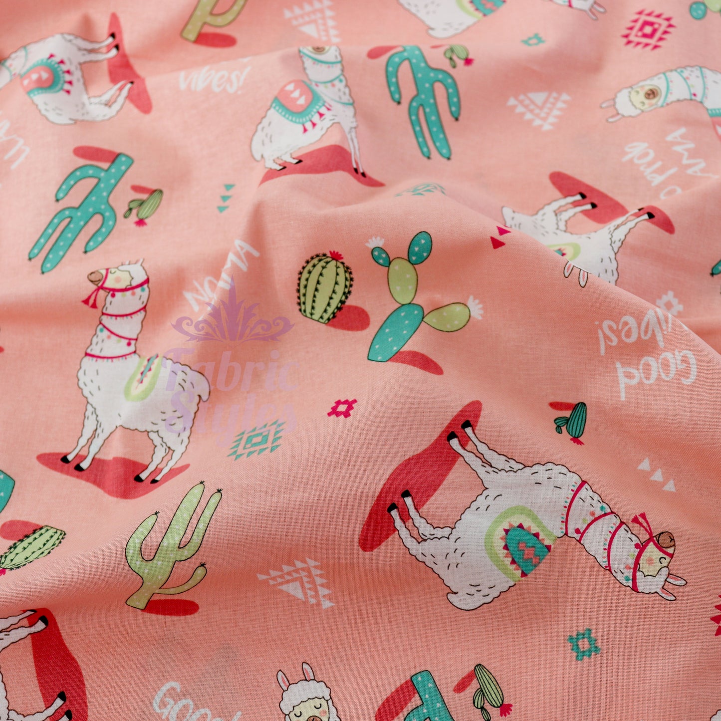 Good Vibes Lama Cotton Fabric